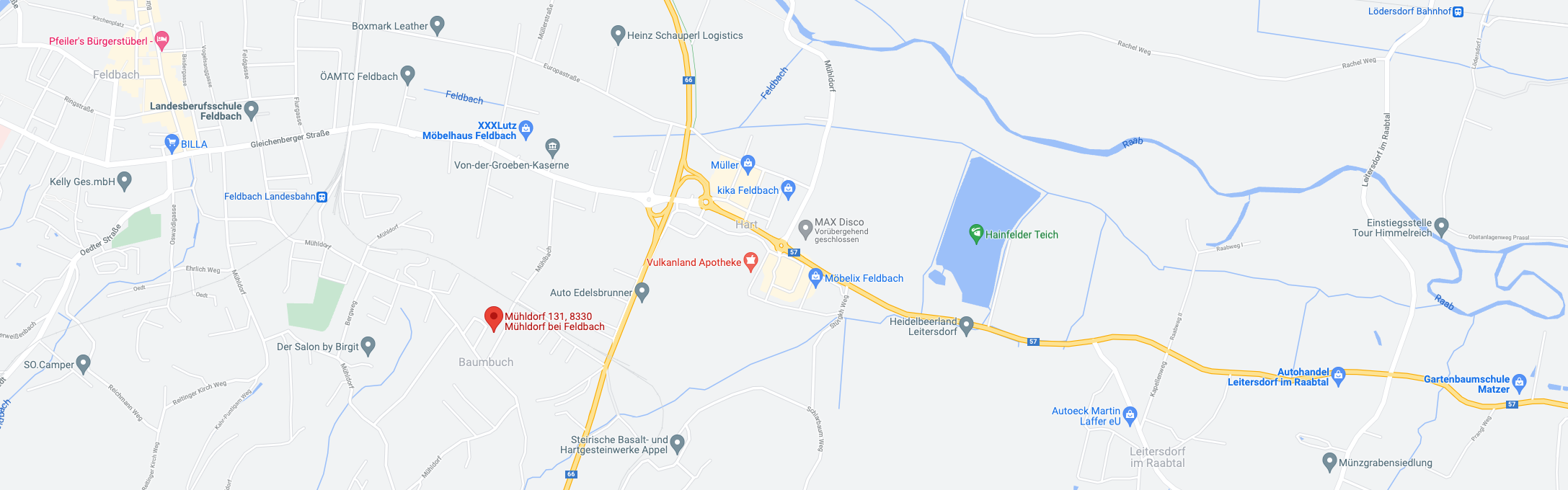 Google Map vom Standort der Wohnanlage Mühldorf